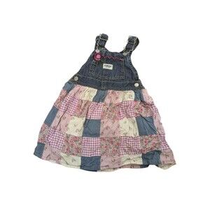 OshKosh B’Gosh Size 3T Overall Dress Girls Denim Patchwork